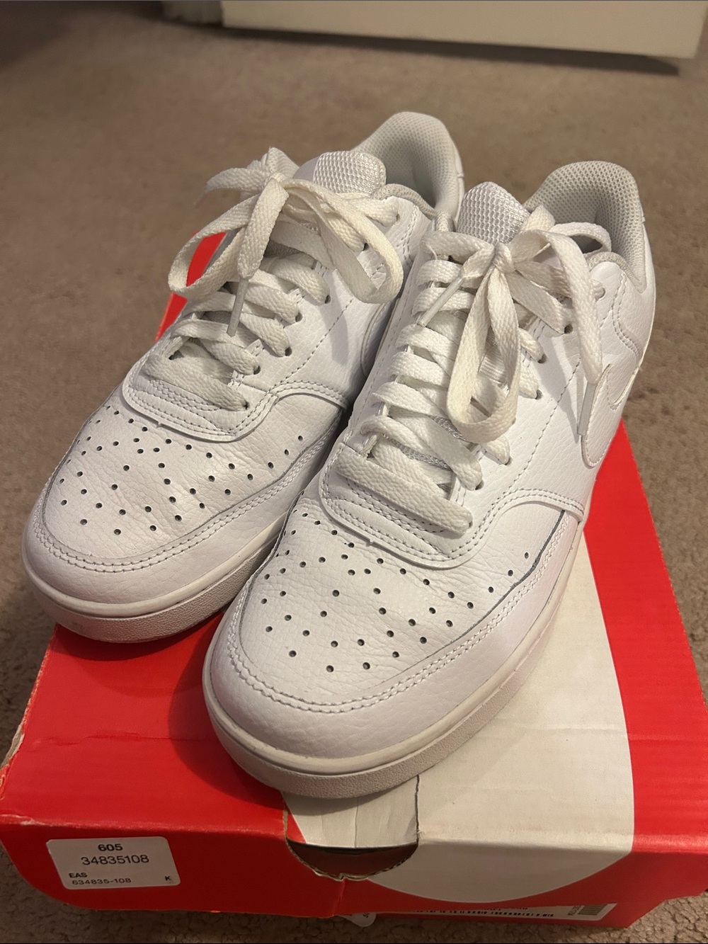 Nike Classic All-White Leather Sneakers